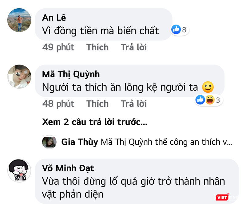 Những bình luận phẫn nộ của cư dân mạng.