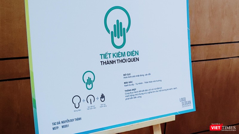 Tác phẩm đoạt giải nhất cuộc thi “Sáng tạo logo và slogan về tiết kiệm điện”.