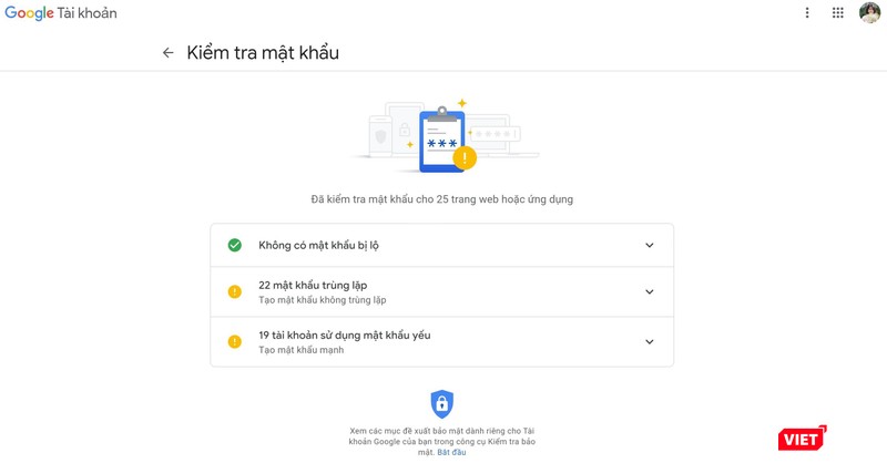 Kết quả sau khi hệ thống phân tích. Ảnh chụp màn hình