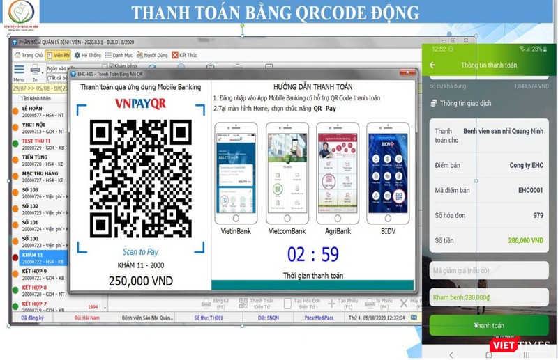 Thanh toán không dùng tiên mặt tại bệnh viện.