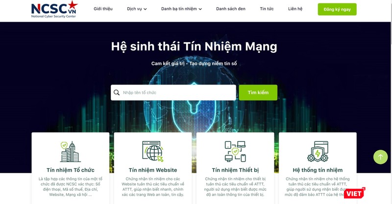 Người dùng có thể truy cập danh bạ tín nhiệm trên hệ thống.