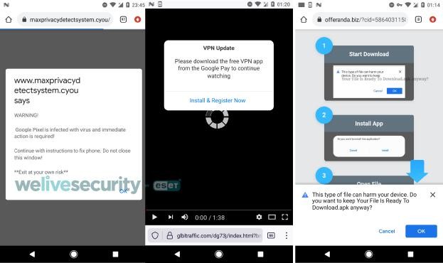 Tin tặc dùng kỹ thuật tấn công bằng quảng cáo để lừa người dùng tải về phần mềm chứa mã độc. Nguồn: We Live Security Tin tặc dùng kỹ thuật tấn công bằng quảng cáo để lừa người dùng tải về phần mềm chứa mã độc. Nguồn: We Live Security