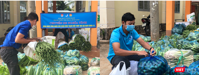 Các đoàn viên thanh niên TX Bình Long hồ hởi sắp xếp rau, củ, quả để gửi đến Sài Gòn và Bình Dương. Các đoàn viên thanh niên TX Bình Long hồ hởi sắp xếp rau, củ, quả để gửi đến Sài Gòn và Bình Dương.
