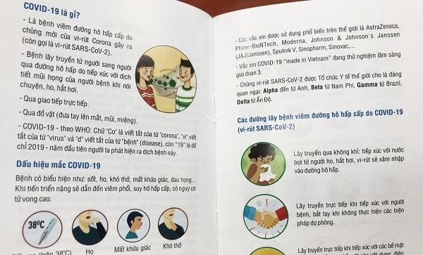 Nội dung cuốn sách Cẩm nang phòng, chống COVID-19 trong đảm bảo an toàn, vệ sinh lao động. Ảnh: mic.gov.vn.