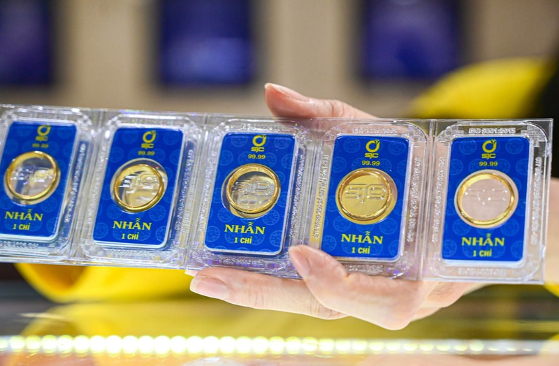 Nhà vàng SJC giữ nguyên mức giá niêm yết vàng nhẫn so với chiều qua. Ảnh minh hoạ.