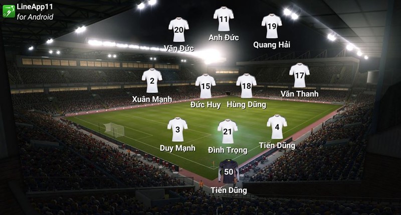 Sơ đồ chiến thuật Olympic Việt Nam