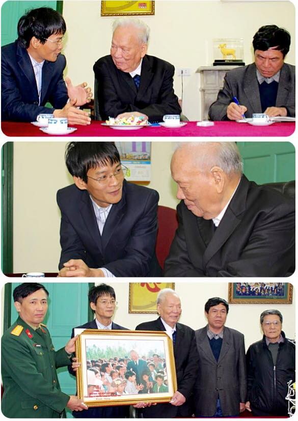 Một lần chúng tôi (cán bộ Tổng công ty VTC) đến thăm và chúc Tết nguyên Chủ tịch nước Lê Đức Anh.