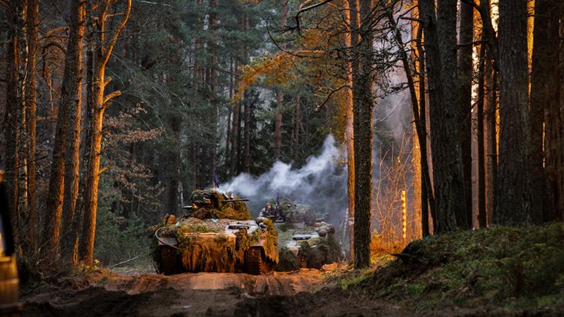 Trọng tâm của cuộc tập trận là để các lực lượng mặt đất, hàng hải và không quân phối hợp với nhau trong việc thực hiện phòng không, giao thoa trên biển, chiến tranh chống ngầm, các biện pháp đối phó của tôi và các hoạt động đổ bộ, để tăng cường sự phát triển của các đội chung trên tất cả các lớp của chiến trường. Trong ảnh là bài tập quốc tế "Sói sắt" tại Latvia