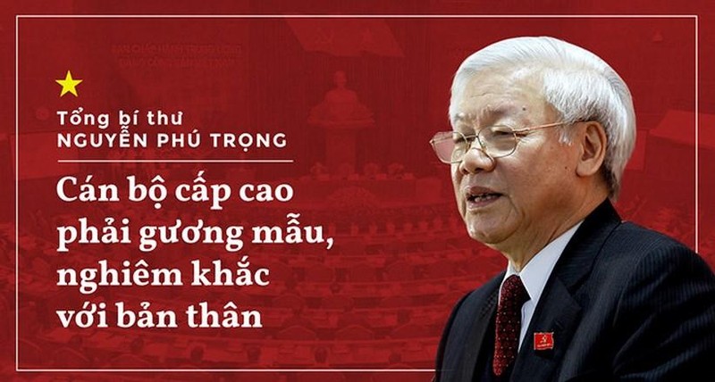 "Sự lãnh đạo của Đảng là nhân tố hàng đầu quyết định mọi thắng lợi của cách mạng Việt Nam; xây dựng, chỉnh đốn Đảng luôn luôn là nhiệm vụ then chốt, đặc biệt quan trọng, có ý nghĩa sống còn đối với Đảng ta, chế độ ta. Ban Chấp hành Trung ương, Bộ Chính trị, Ban Bí thư thường xuyên quan tâm lãnh đạo, chỉ đạo thực hiện nhiệm vụ này."- TBT Nguyễn Phú Trọng phát biểu tại phiên khai mạc Hội nghị TƯ 4.