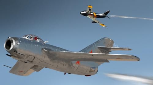 Mig-15 và F-86 được coi là đối thủ ngang tài ngang sức trên chiến trường. Ảnh: Military History