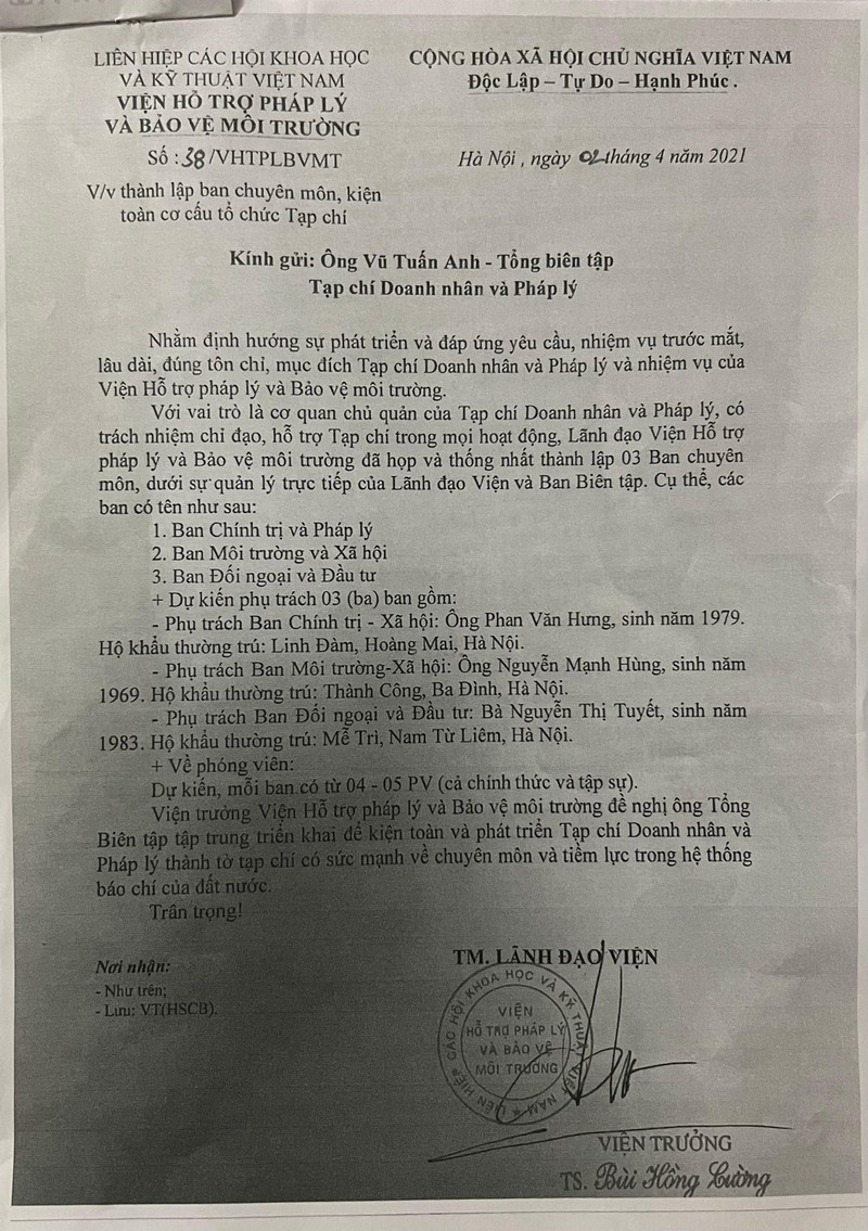 Quyết định thành lập các ban chuyên môn Quyết định thành lập các ban chuyên môn