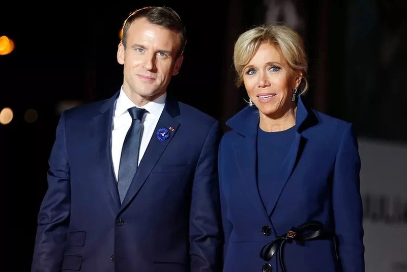 Tổng thống Pháp Emmanuel Macron cùng phu nhân Brigitte Macron (Ảnh Getty).