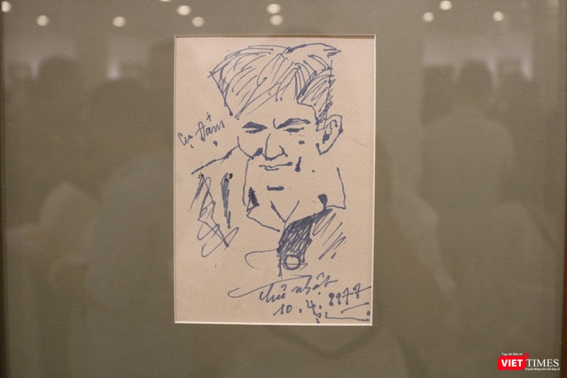 Một bức ký họa "ông Đạm" của họa sỹ Bùi Xuân Phái vào năm 1977