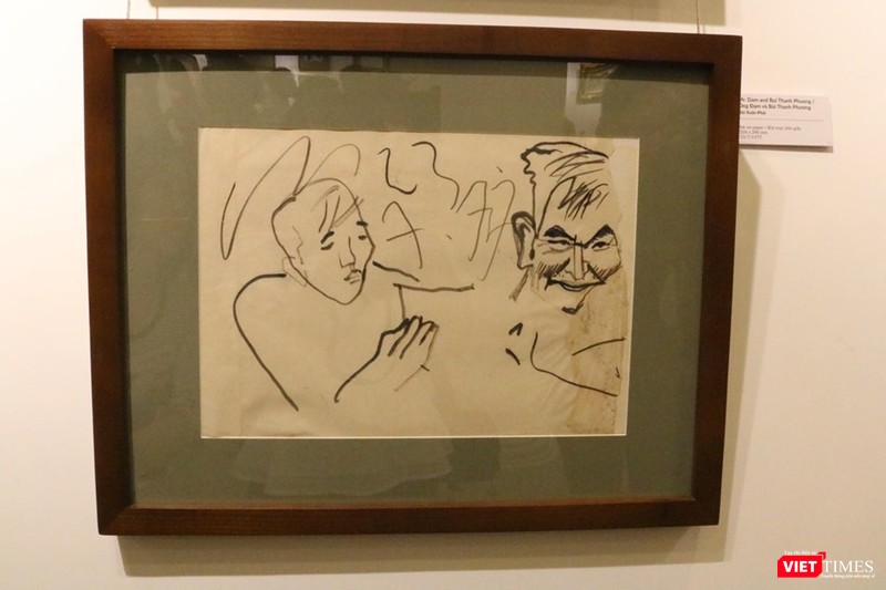 Ký họa "Ông Đạm và Bùi Thanh Phương"