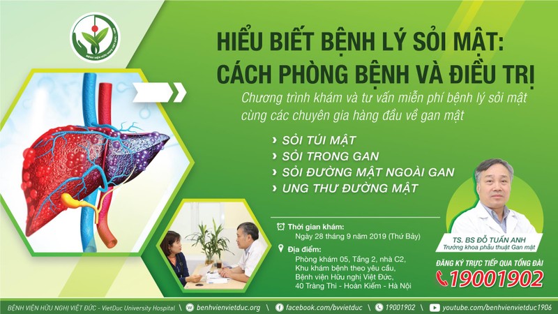 Chương trình khám và tư vấn miễn phí bệnh lý sỏi mật với chủ đề: “Hiểu biết bệnh lý sỏi mật: Cách phòng bệnh và điều trị”.