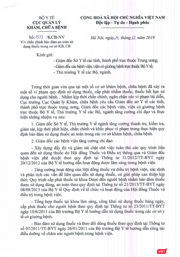Văn bản của Cục Quản lý Khám, chữa bệnh (Bộ Y tế) Văn bản của Cục Quản lý Khám, chữa bệnh (Bộ Y tế)