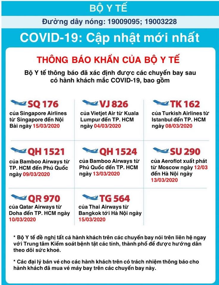 Thông báo của Bộ Y tế bằng tiếng Việt. Ảnh: Vũ Mạnh Cường Thông báo của Bộ Y tế bằng tiếng Việt. Ảnh: Vũ Mạnh Cường