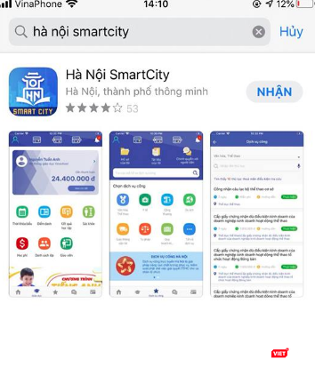 Ứng dụng Hà Nội Smart City. Ảnh: Minh Thúy Ứng dụng Hà Nội Smart City. Ảnh: Minh Thúy