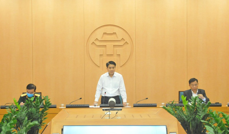 Chủ tịch UBND TP. Hà Nội chủ trì cuộc họp. Ảnh: UBND TP. Hà Nội