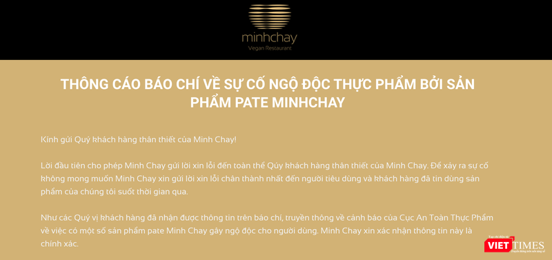 Thông báo của đại diện Minh Chay (Ảnh: Minh Thúy) Thông báo của đại diện Minh Chay (Ảnh: Minh Thúy)