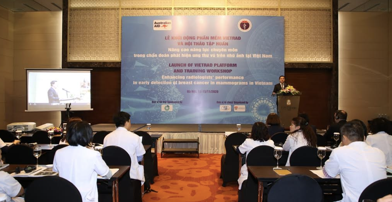 Lễ khởi động phần mềm VIETRAD và hội thảo tập huấn nâng cao năng lực chuyên môn trong chẩn đoán phát hiện ung thư vú trên nhũ ảnh tại Việt Nam (Ảnh: BTC)