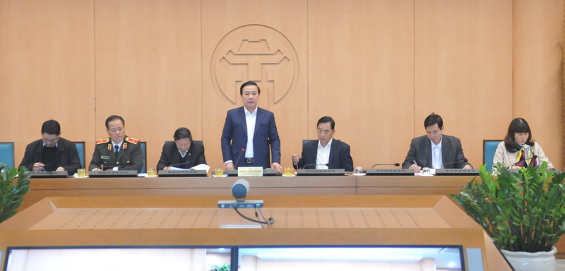 Họp Ban chỉ đạo phòng, chống dịch COVID-19 TP. Hà Nội (Ảnh: Phú Khánh)