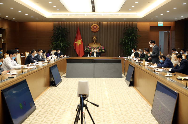 Cuộc họp sáng ngày 23/2 của Ban Chỉ đạo quốc gia phòng chống COVID-19 (Ảnh - Đình Nam/VGP) Cuộc họp sáng ngày 23/2 của Ban Chỉ đạo quốc gia phòng chống COVID-19 (Ảnh - Đình Nam/VGP)