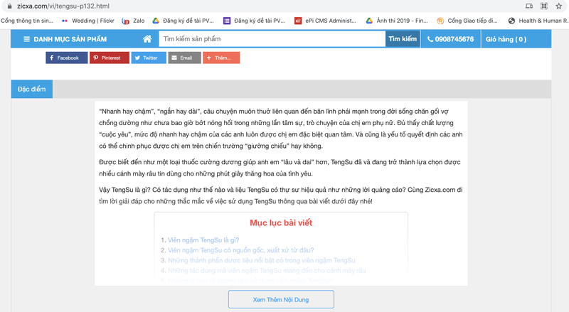Quảng cáo viên ngậm Tengsu là thuốc cường dương (Ảnh chụp màn hình)