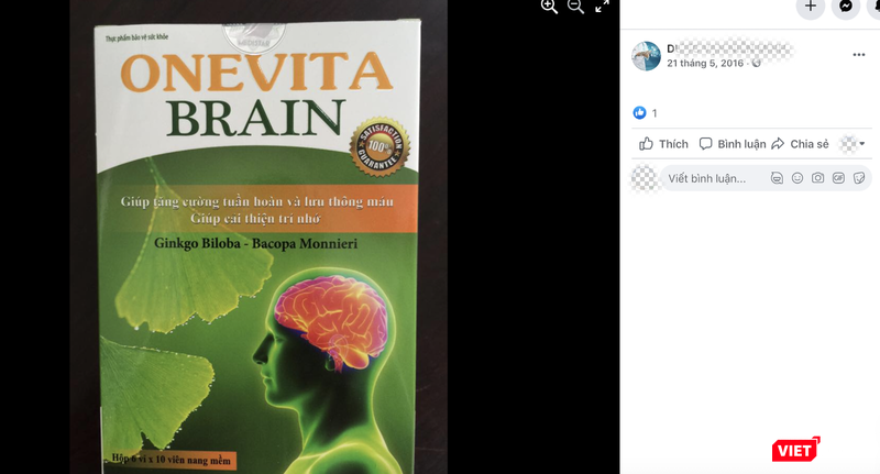 Sản phẩm Onevita Brain được quảng cáo trên Facebook (Ảnh - VT) Sản phẩm Onevita Brain được quảng cáo trên Facebook (Ảnh - VT)