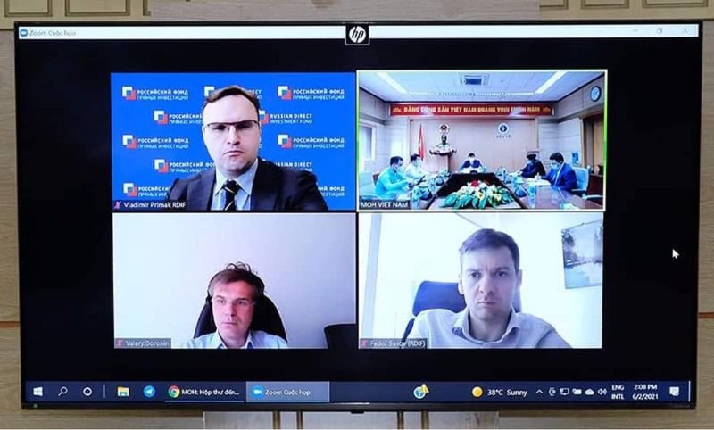 Bộ Y tế làm việc với Quỹ Đầu tư Trực tiếp Nga về vaccine phòng COVID-19 (Ảnh - Trần Minh)