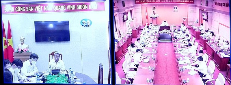 Bộ Y tế họp trực tuyến (Ảnh - Trần Minh)