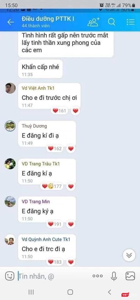 Các điều dưỡng đăng ký vào miền Nam chống dịch