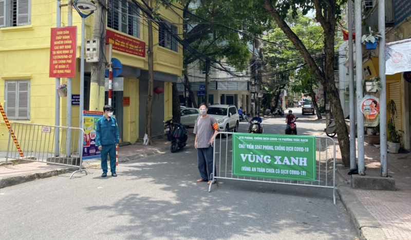Những khu vực thuộc "vùng xanh" sẽ được lấy mẫu xác suất (Ảnh - UBND Q. Ba Đình)