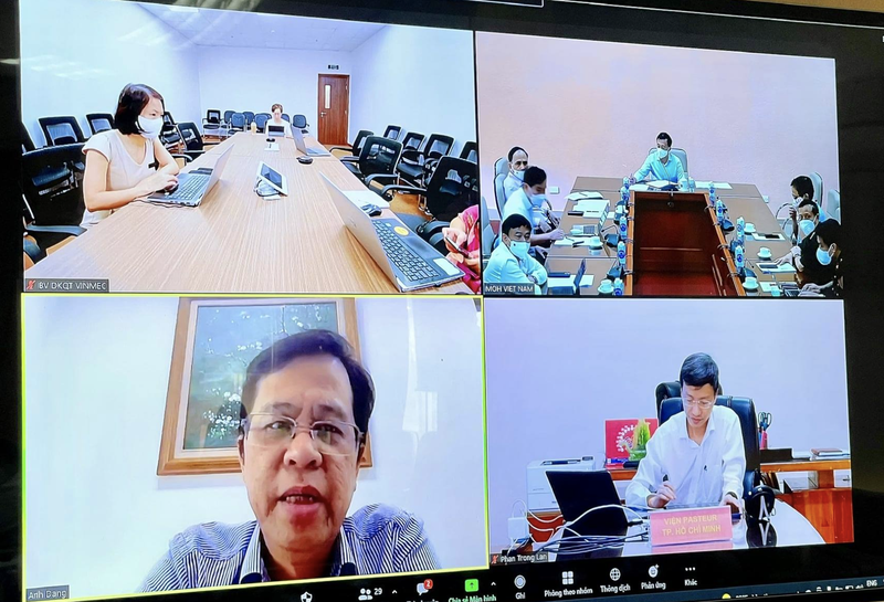 Các điểm cầu trực tuyến tại cuộc họp (Ảnh - BYT) Các điểm cầu trực tuyến tại cuộc họp (Ảnh - BYT)