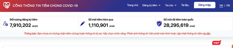 Thông báo phản ánh thông tin tiêm chủng (Ảnh - MT) Thông báo phản ánh thông tin tiêm chủng (Ảnh - MT)