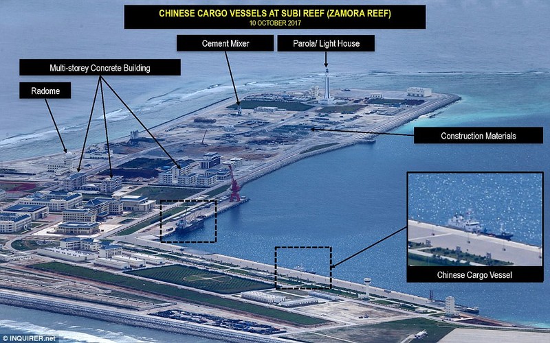 Trung Quốc đã xây dựng trái phép trên nhiều bãi đá tại quần đảo Trường Sa.