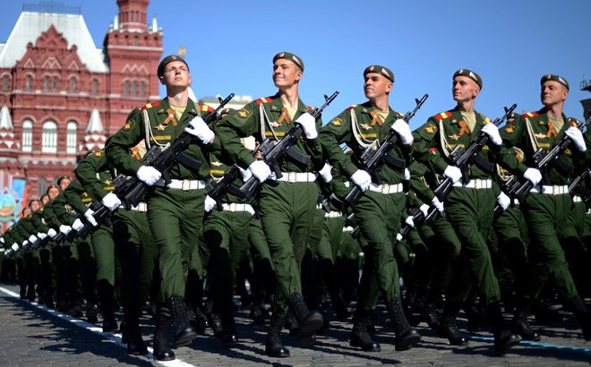 Binh sĩ Nga trong lễ duyệt binh.