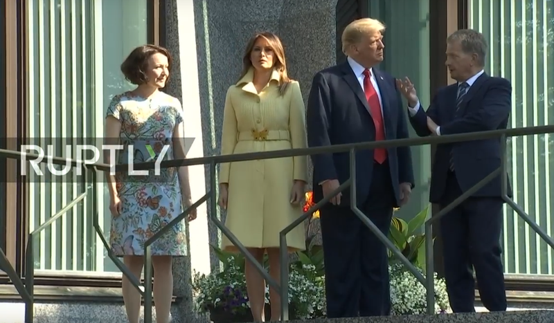 Hai ông Trump và Niinistö cùng các phu nhân.