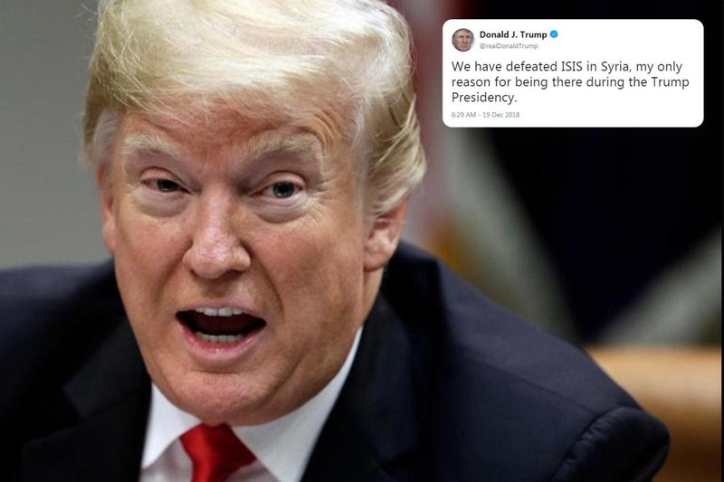 Ngày 19.12, tổng thống Trump bất ngờ tuyên bố chiến thắng ISIS và sẽ rút quân khỏi Syria trong từ 60-100 ngày.