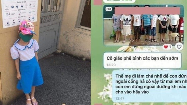 Phẫn nộ em học sinh lớp 1 bị cô giáo phê bình, đứng ở cổng trường giữa trời nắng vì đi học sớm