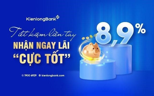 Gửi tiết kiệm tại KienlongBank, khách hàng được ưu đãi lãi suất lên đến 8,9%/năm