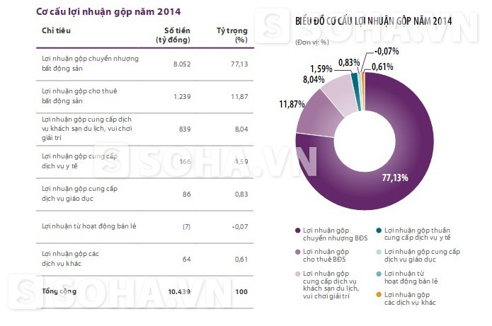 Cơ cấu lợi nhuận gộp năm 2014