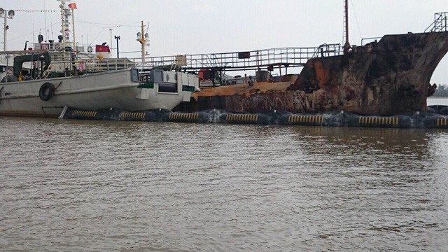 Tàu Hải Hà 18 sau khi đã dập tắt đám cháy. Nguồn: KDPL