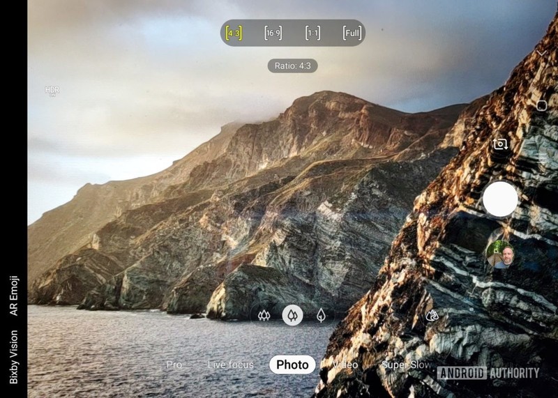 Ảnh bị cắt lỗi khi để ở tỉ lệ 4:3 (Ảnh: Android Authority)