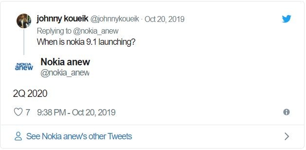 Một bình luận úp mở thời gian phát hành chiếc Nokia 9.1 PureView (Ảnh: Android Authority)