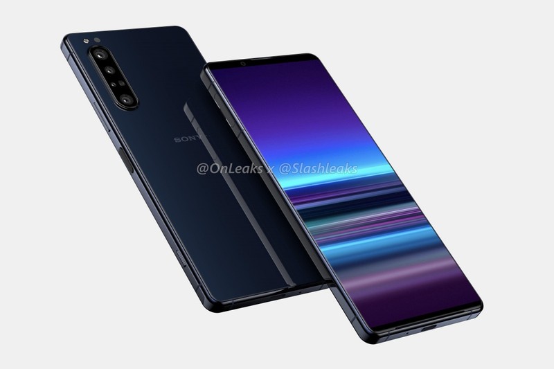 Một số hình ảnh render được cho là của chiếc Xperia 5 Plus (Ảnh: @OnLeaks)