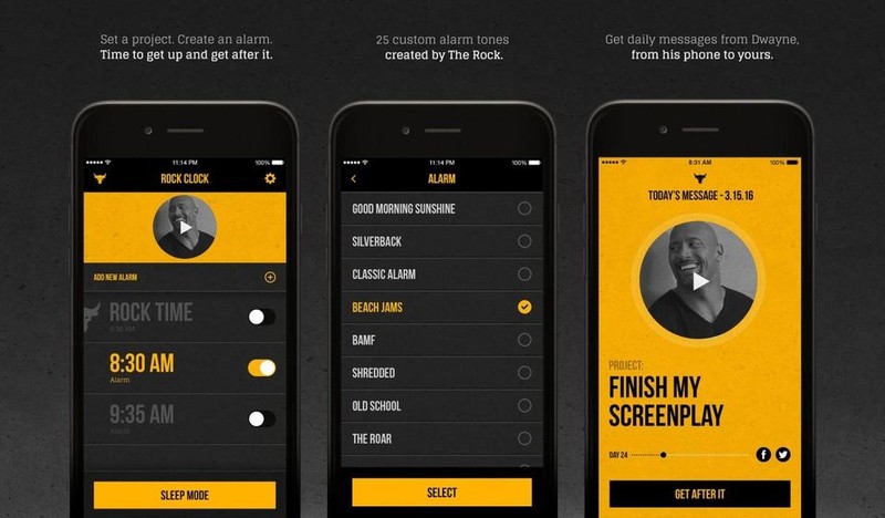 Ứng dụng báo thức của diễn viên The Rock (Ảnh: Forbes) Ứng dụng báo thức của diễn viên The Rock (Ảnh: Forbes)