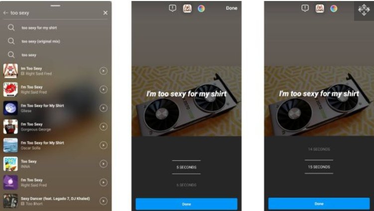 Bạn cần lựa chọn độ dài đoạn nhạc phù hợp với đoạn story mình định đăng tải (Ảnh: Techradar)
