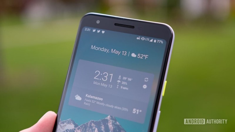 Viền màn hình của Google Pixel 3a khá dày (Ảnh: Android Authority)