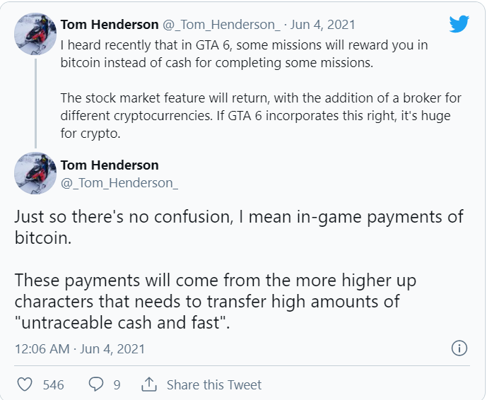 Bài đăng của Tom Henderson nói về GTA 6 trên Twitter (Ảnh: Gizchina)